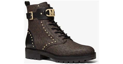 Michael Kors Kincaid Logo Studded Combat Boot 